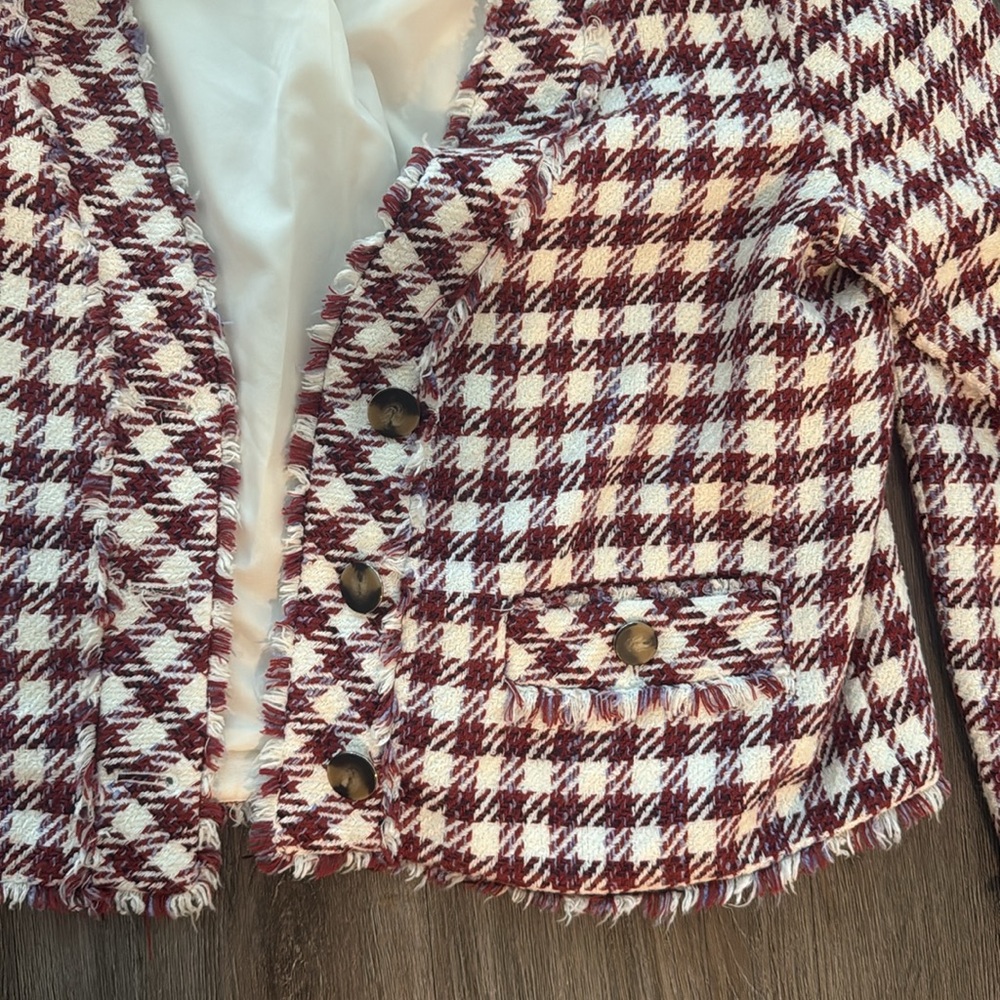 Ann Taylor Houndstooth Women's Jacket - Picture 2 of 3